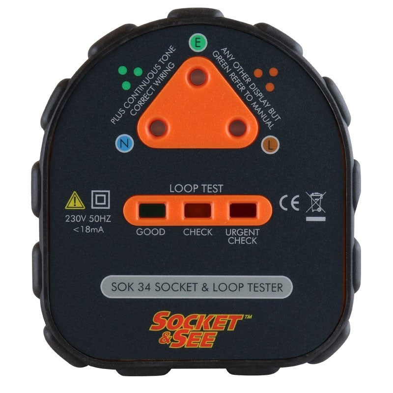 SOCKET & SEE SOK34 SOCKET AND EARTH LOOP TESTER